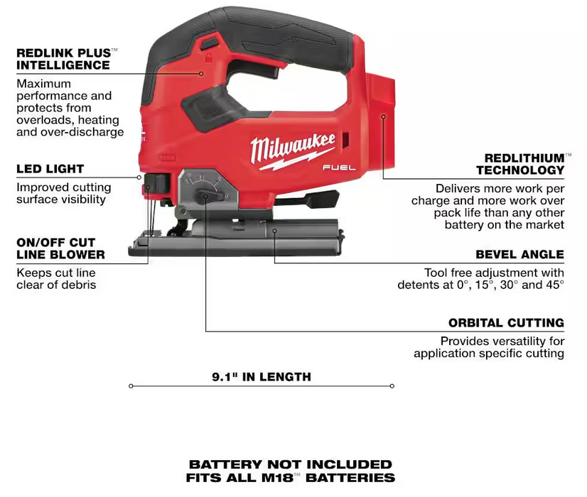 2737-20 Milwaukee M18 Fuel Jig Saw (Tool Only)