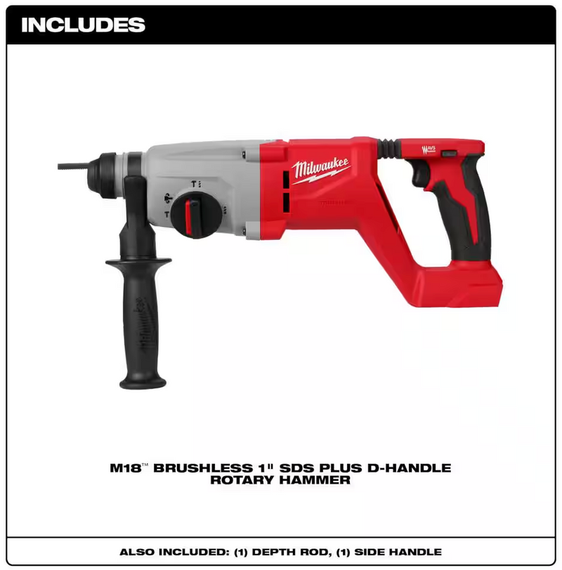 2613-20 Milwaukee M18 1" SDS Plus D-Handle Rotary Hammer (Tool Only)