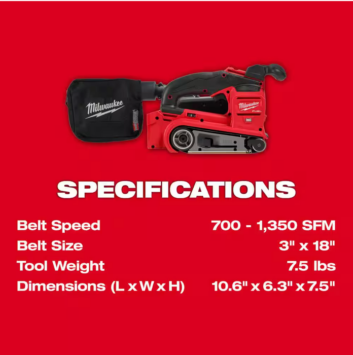 2832-20 Milwaukee M18 Fuel Belt Sander (Tool Only)