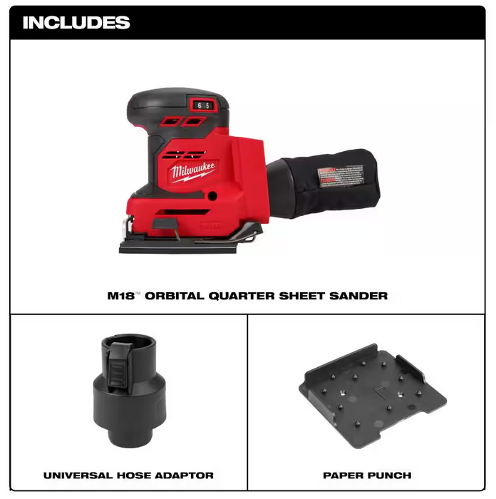 2649-20 Milwaukee M18 1/4" Sheet Sander (Tool Only)