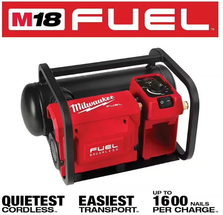 2840-20 Milwaukee M18 Fuel 2 GAL Electric Compact Quiet Compressor (Tool Only)