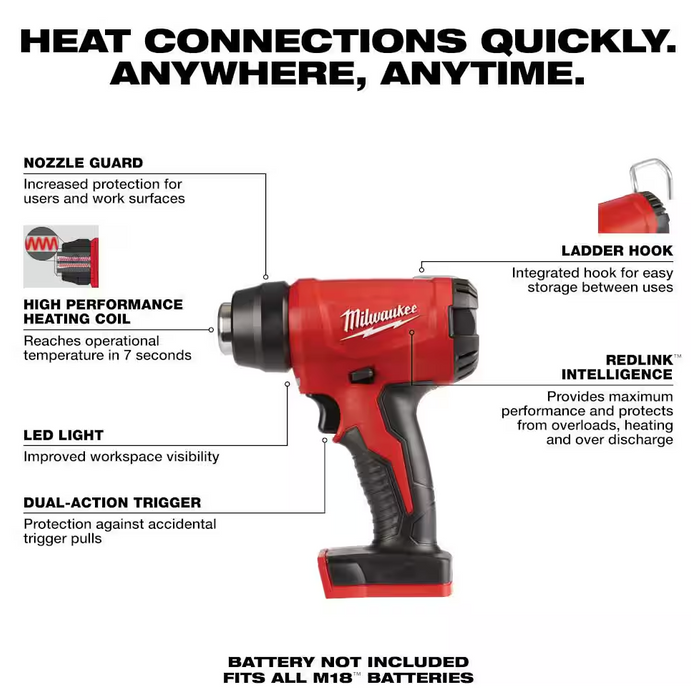 2688-20 Milwaukee M18 Fuel Compact Heat Gun (Tool Only)