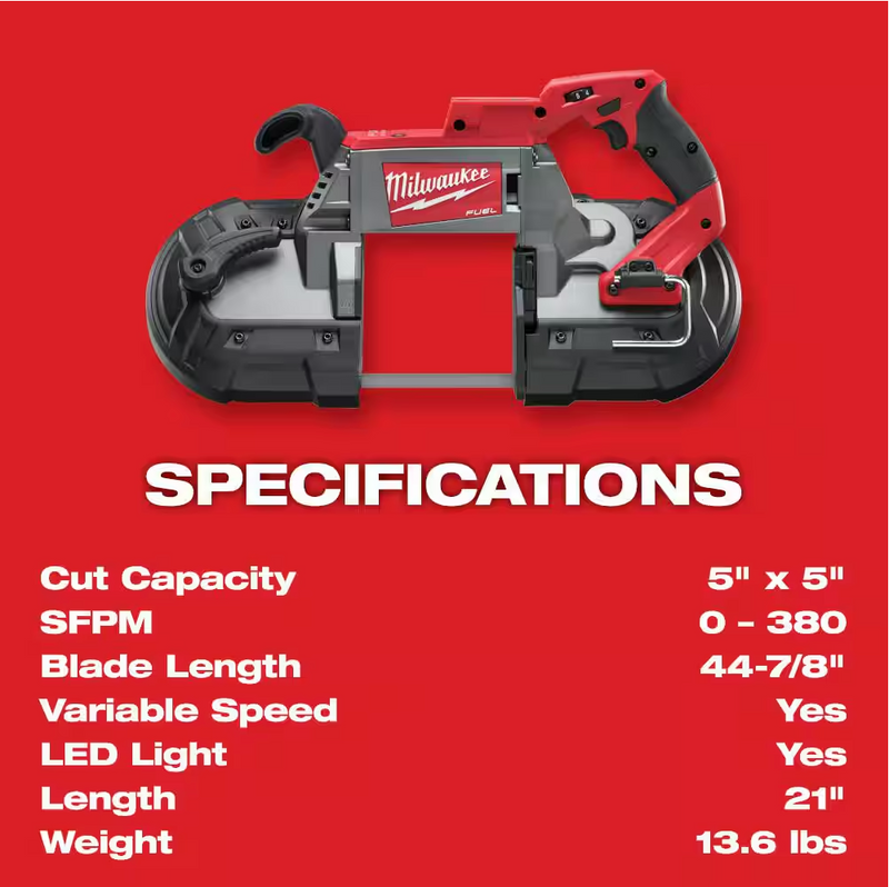 2929-20 Milwaukee M18 Fuel Deep Cut Band Saw (Tool Only)