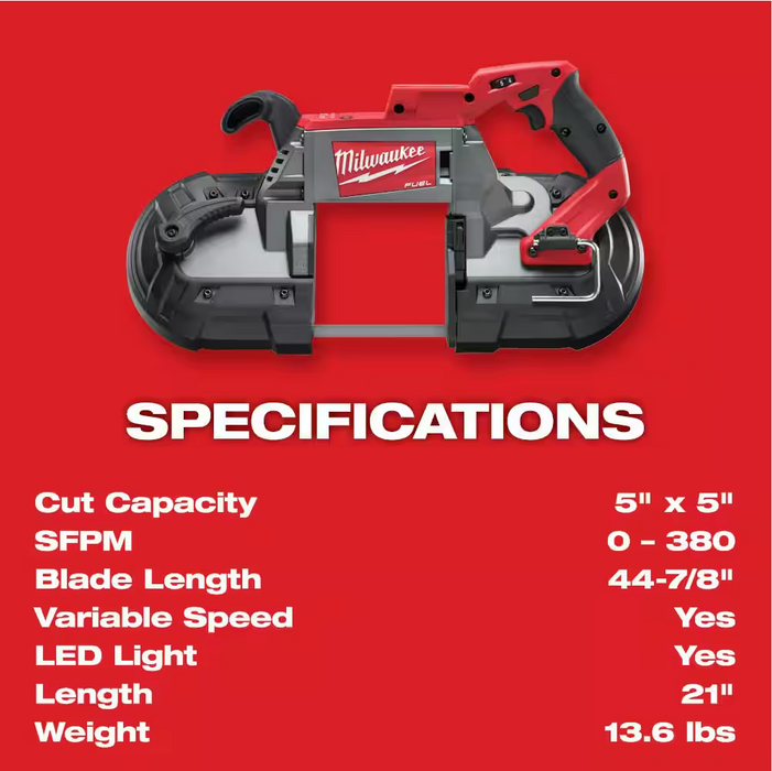 2729-20 Milwaukee M18 Fuel Deep Cut Band Saw (Tool Only)