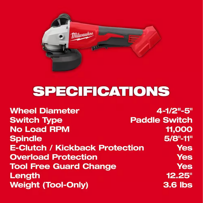 2686-20 Milwaukee M18 Brushless 4.5" Grinder w/ Paddle Switch (Tool Only)