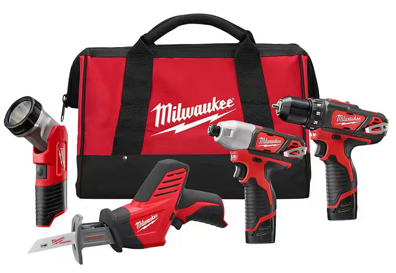 2498-24 Milwaukee M12 Fuel Cordless 4-Tool Combo Kit