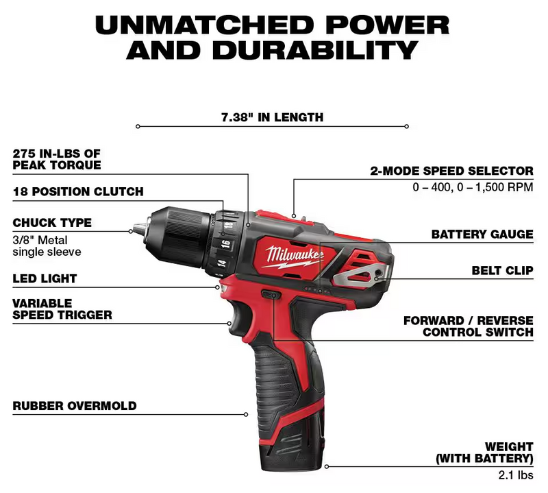 2494-22 Milwaukee M12 Fuel Cordless 2-Tool Combo Kit (2407-20, 2462-20)