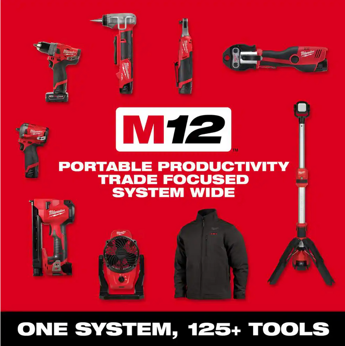 2554-22 Milwaukee M12 Fuel "Stubby" 3/8" Impact Wrench Kit