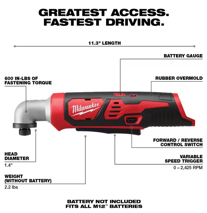 2467-20 Milwaukee M12 Fuel Right Angle Impact Driver (Tool Only)