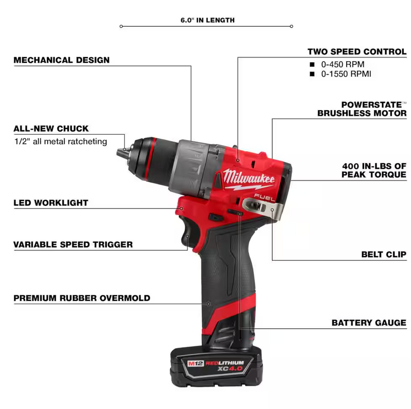 3403-22 Milwaukee M12 Fuel Drill/Driver Kit