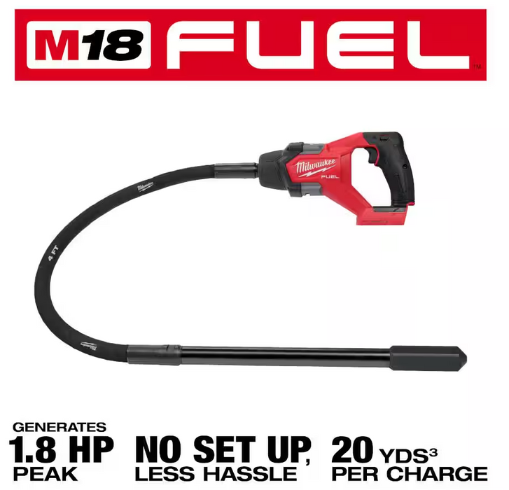 2910-20 Milwaukee M18 Fuel 4FT Concrete Pencil Vibrator (Tool Only)