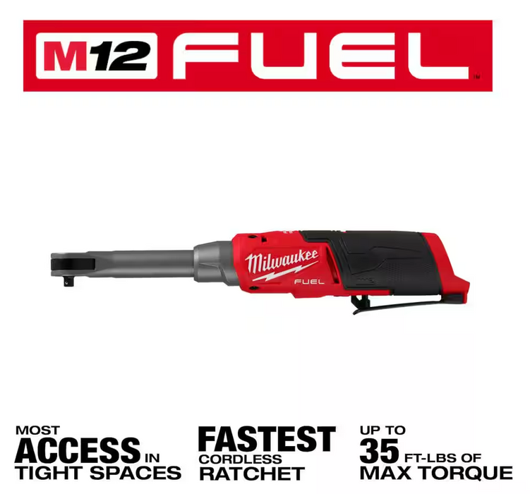 2560-20 Milwaukee M12 Fuel 3/8" Extended Reach Ratchet (Tool Only)