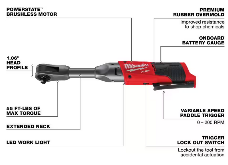 2560-20 Milwaukee M12 Fuel 3/8" Extended Reach Ratchet (Tool Only)