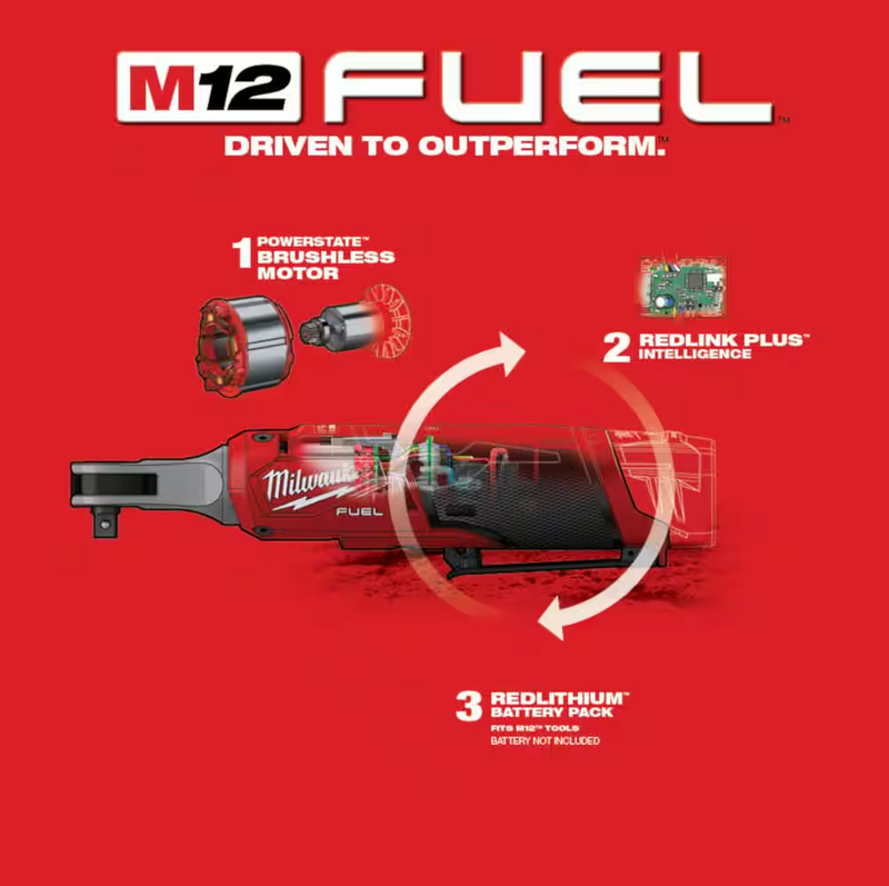 2567-20 Milwaukee M12 Fuel 3/8" High Speed Ratchet (Tool Only)