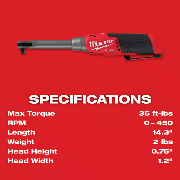 2569-20 Milwaukee M12 Fuel 3/8" Extended Reach High Speed Ratchet (Tool Only)