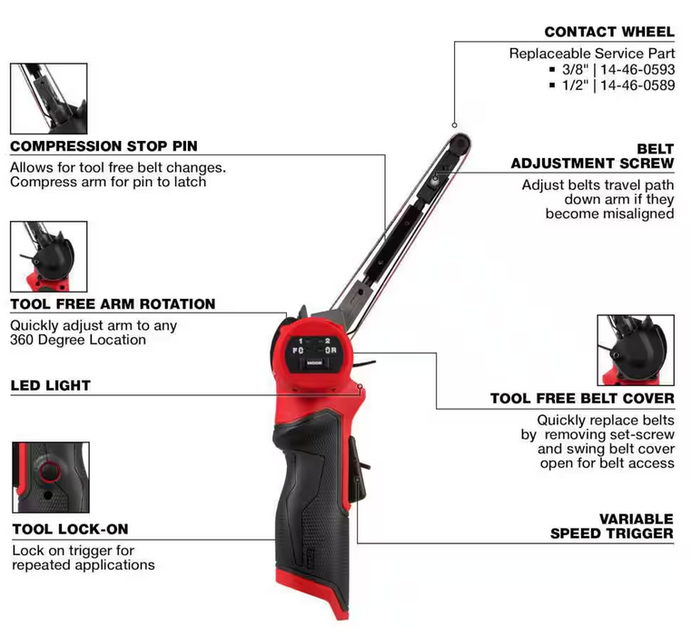 2482-20 Milwaukee M12 Fuel 1/2" x 18" Band File