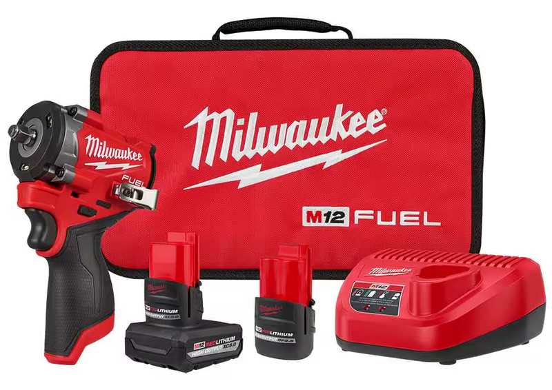 2562-22 Milwaukee M12 Fuel Stubby 3/8" Impact Wrench Kit