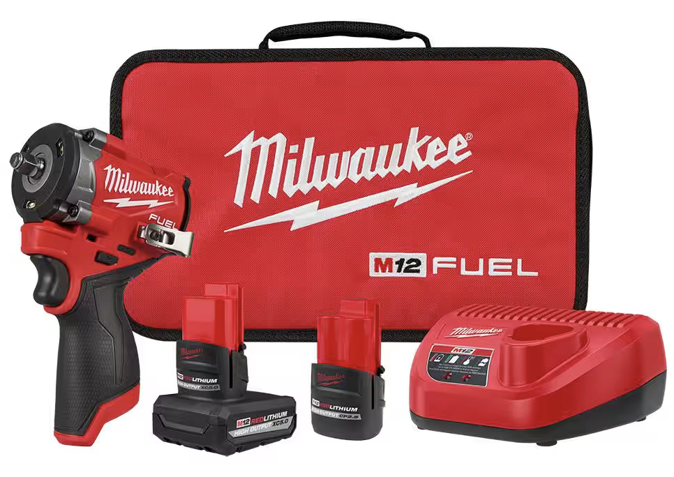 2562-22 Milwaukee M12 Fuel Stubby 3/8" Impact Wrench Kit