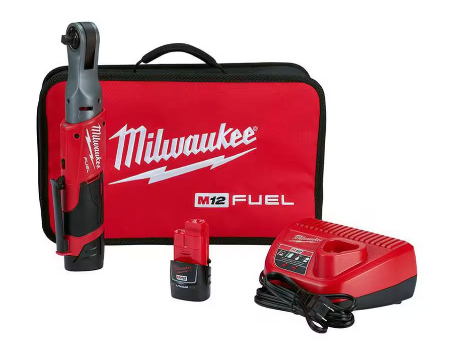 2557-22 Milwaukee M12 Fuel 3/8" Ratchet 2 Battery Kit