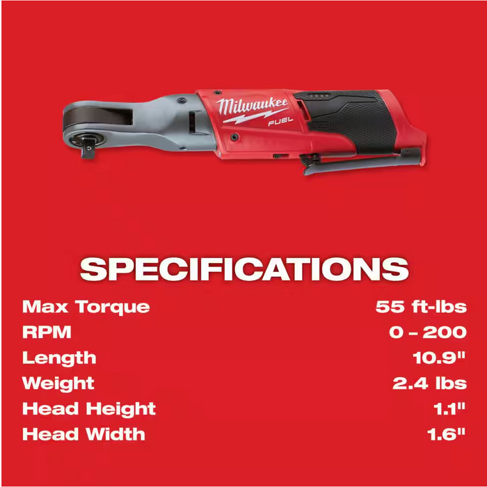 2557-20 Milwaukee M12 Fuel 3/8" Ratchet (Tool Only)