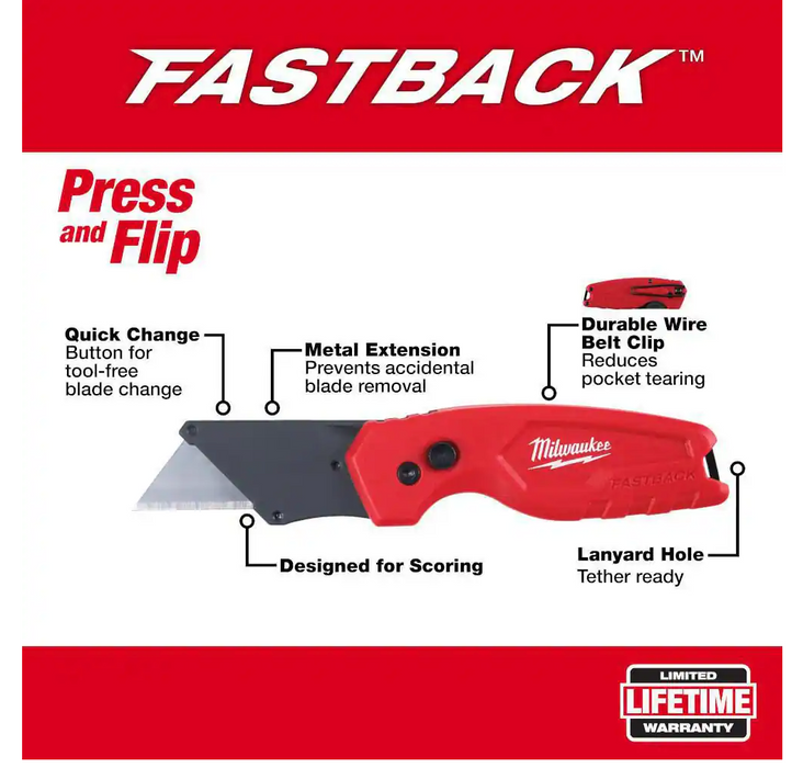 48-22-1500 Milwaukee FASTBACK Compact Folding Utility Knife