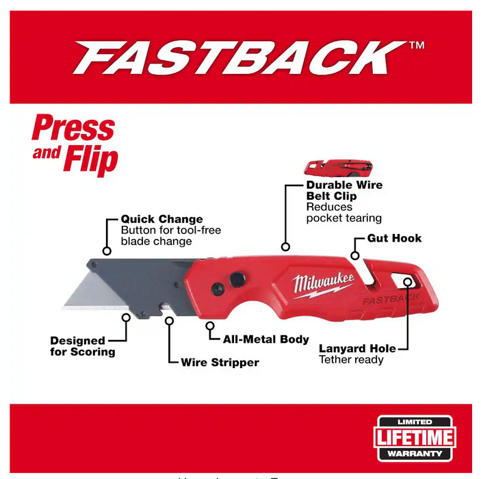 48-22-1901 Milwaukee FASTBACK Compact Folding Utility Knife