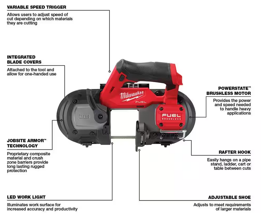 2529-20 Milwaukee M12 Fuel Compact Band Saw (Tool Only)