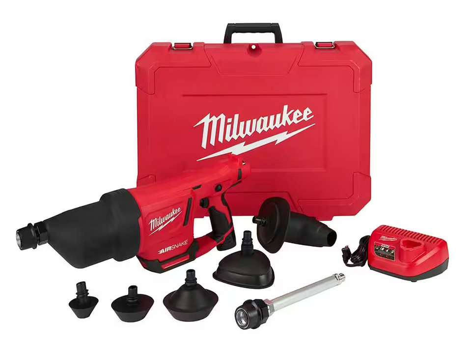 2572B-21 Milwaukee M12 Drain Cleaning Airsnake Air Gun Kit