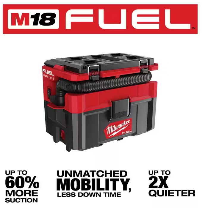 0970-20 Milwaukee M18 Fuel PACKOUT 2.5 Gallon Wet/Dry Vacuum