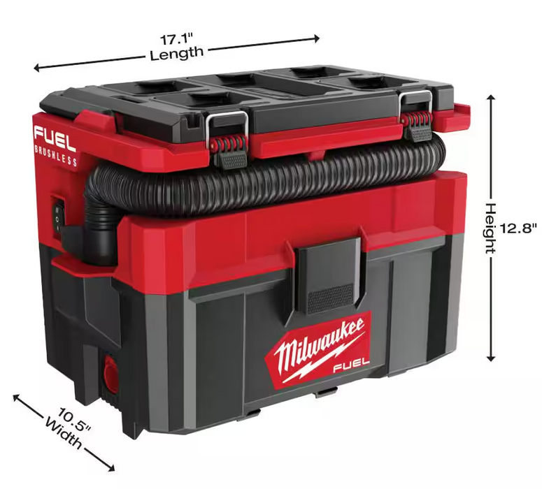 0970-20 Milwaukee M18 Fuel PACKOUT 2.5 Gallon Wet/Dry Vacuum