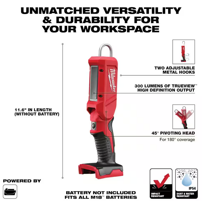 2352-20 Milwaukee M18 LED Stick Light 300 Lumens (Tool Only)