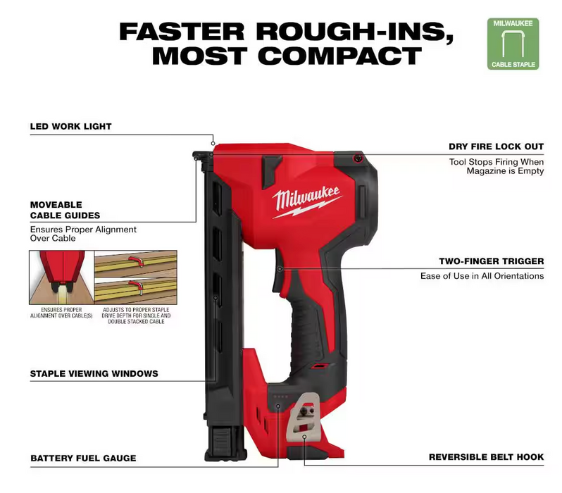 2448-20 Milwaukee M12 Cable Stapler (Tool Only)