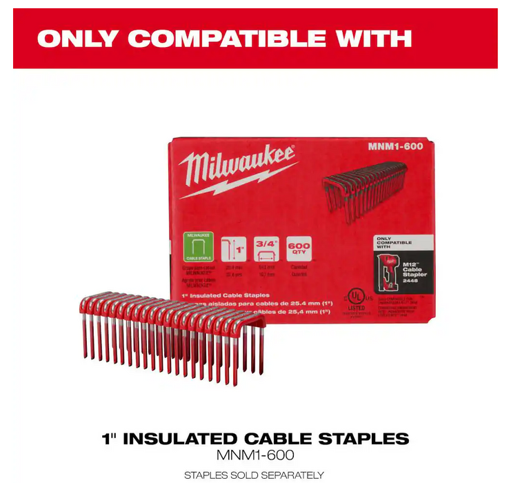 2448-20 Milwaukee M12 Cable Stapler (Tool Only)