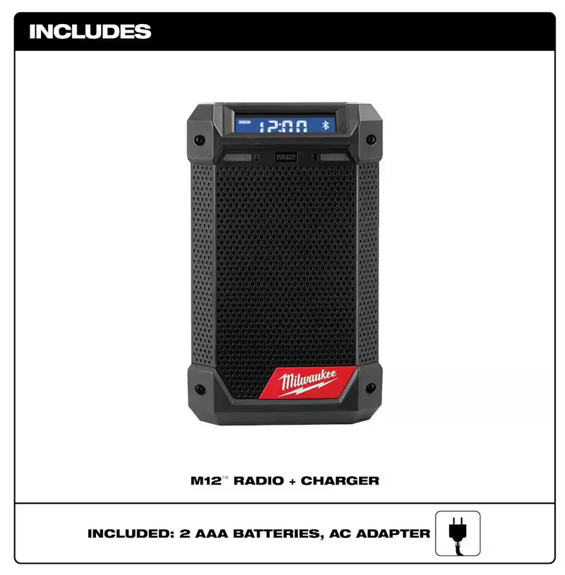 2951-20 Milwaukee M12 Bluetooth Jobsite Radio w/ Charger