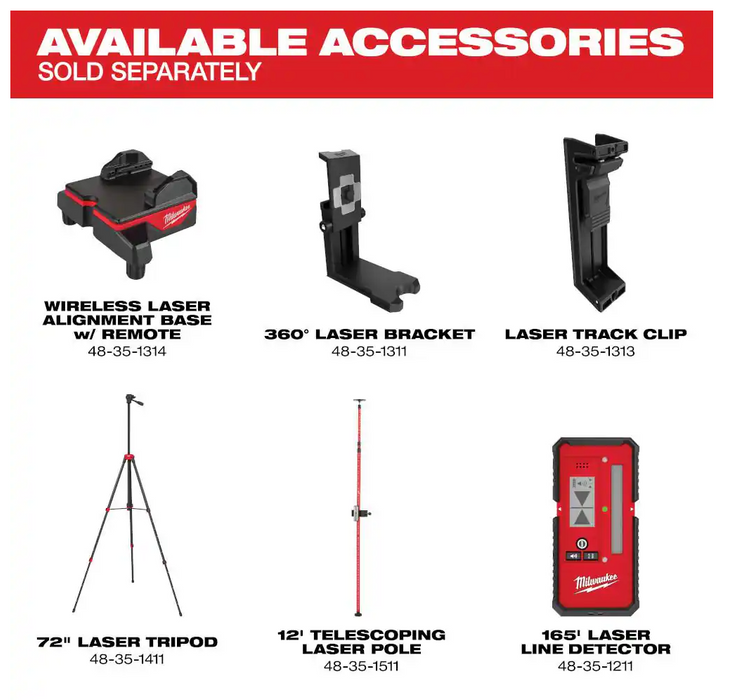 3622-20 Milwaukee M12 Laser Level - 125FT Cross Line & Plumb Points (Tool Only)