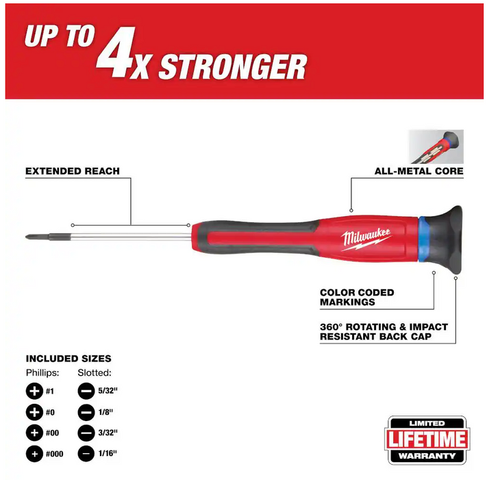 48-22-2614 Milwaukee Precision Phillips Slotted Screwdriver Set - 8PC