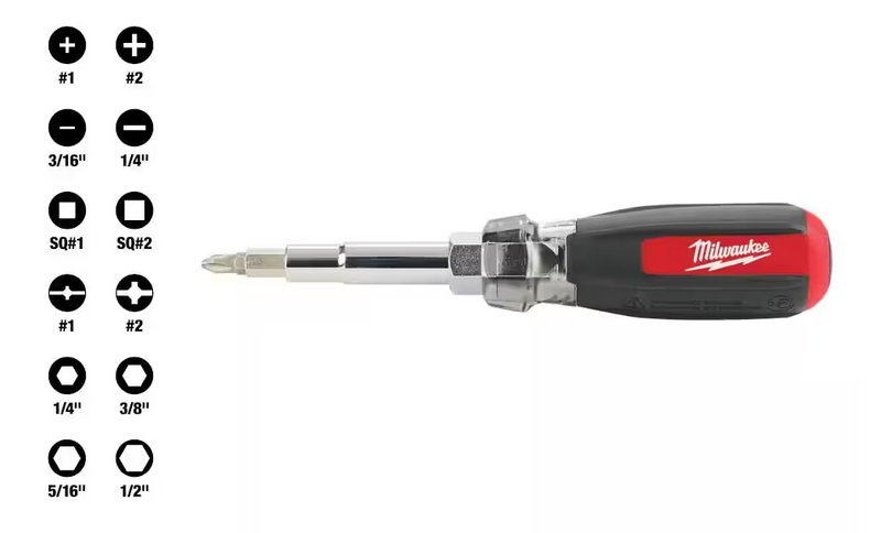 48-22-2880 Milwaukee 13-in-1 Multi Tip Cushion Grip Combo Screwdriver