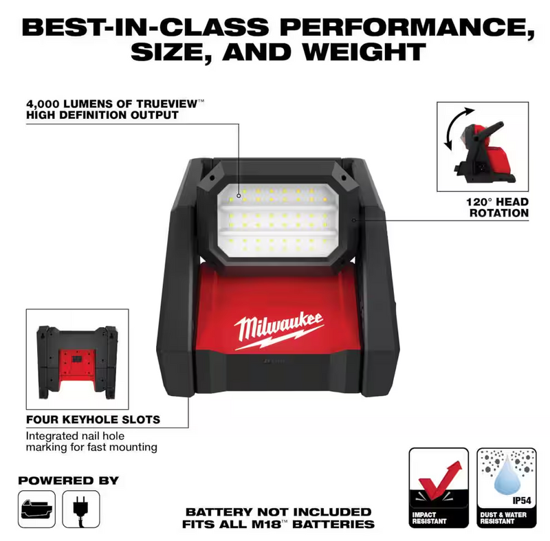 2366-20 Milwaukee M18 ROVER LED AC/DC Flood Light (4000 Lumens)
