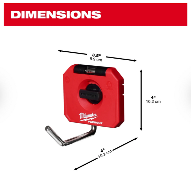 48-22-8328 Milwaukee PACKOUT 4" Single Straight Hook Tool Holder