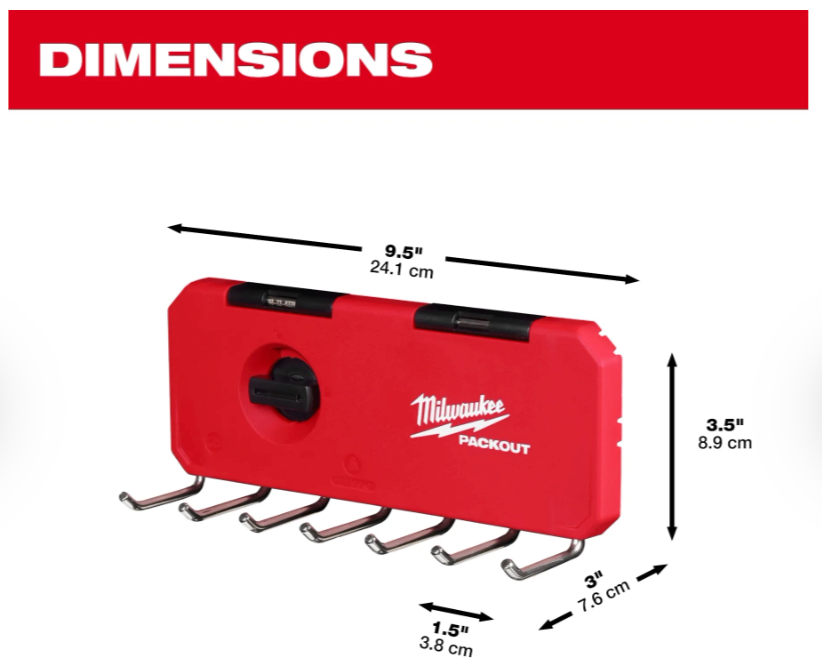 48-22-8329 Milwaukee PACKOUT 7-Hook Rack Tool Holder