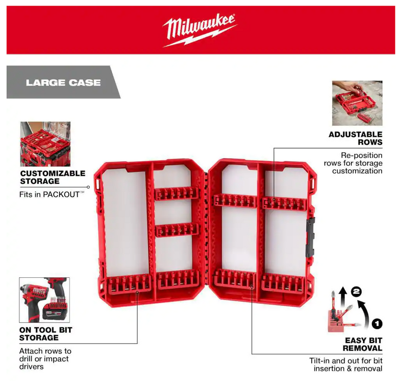 48-32-4097 Milwaukee SHOCKWAVE Impact Duty Alloy Steel Screw Driver Bit Set - 60 PC