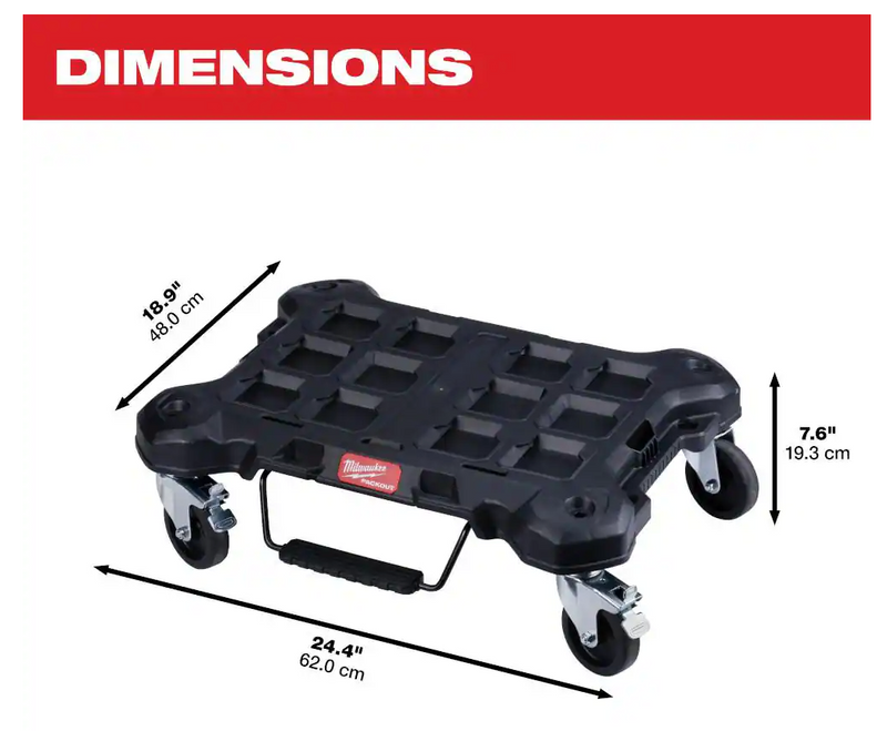 48-22-8410 Milwaukee PACKOUT Dolly Multi Purpose Utility Tool Cart (4 Wheels)
