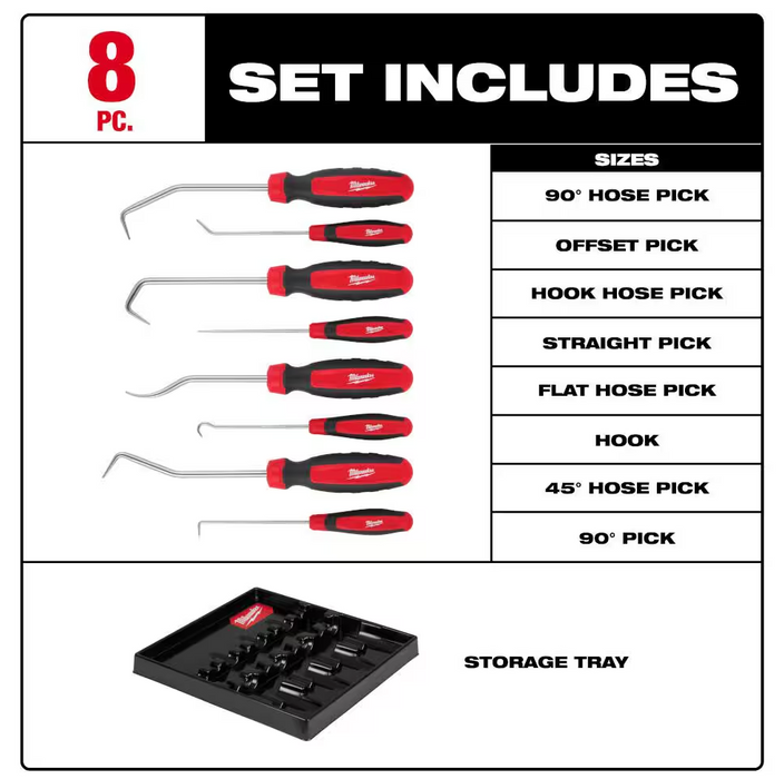 48-22-9218 Milwaukee Hook & Pick Set (8 PC)