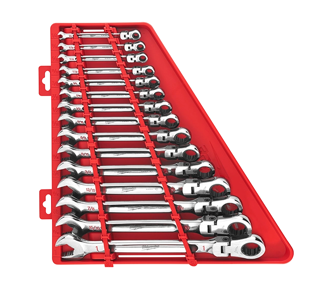 48-22-9413 Milwaukee SAE Flex Head Ratcheting Combo Wrench Set - 15 PC