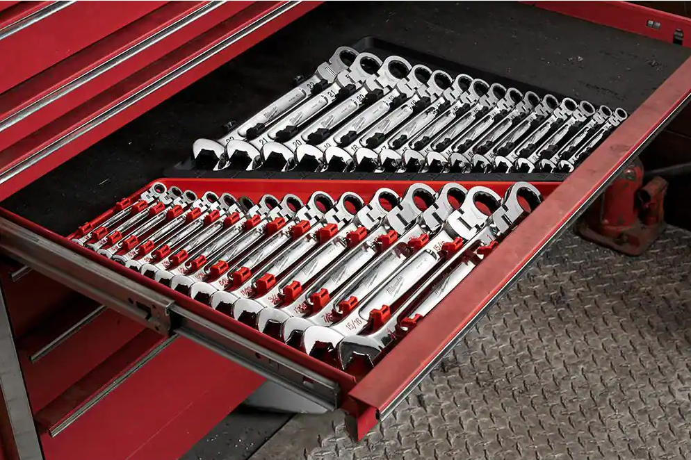 48-22-9413 Milwaukee SAE Flex Head Ratcheting Combo Wrench Set - 15 PC