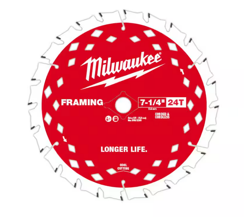 48-40-0720 Milwaukee 7-1/4" 24T Framing Circular Saw Blade