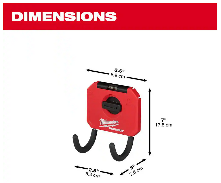 48-22-8335 Milwaukee PACKOUT 3" Small Curved Utility Hook