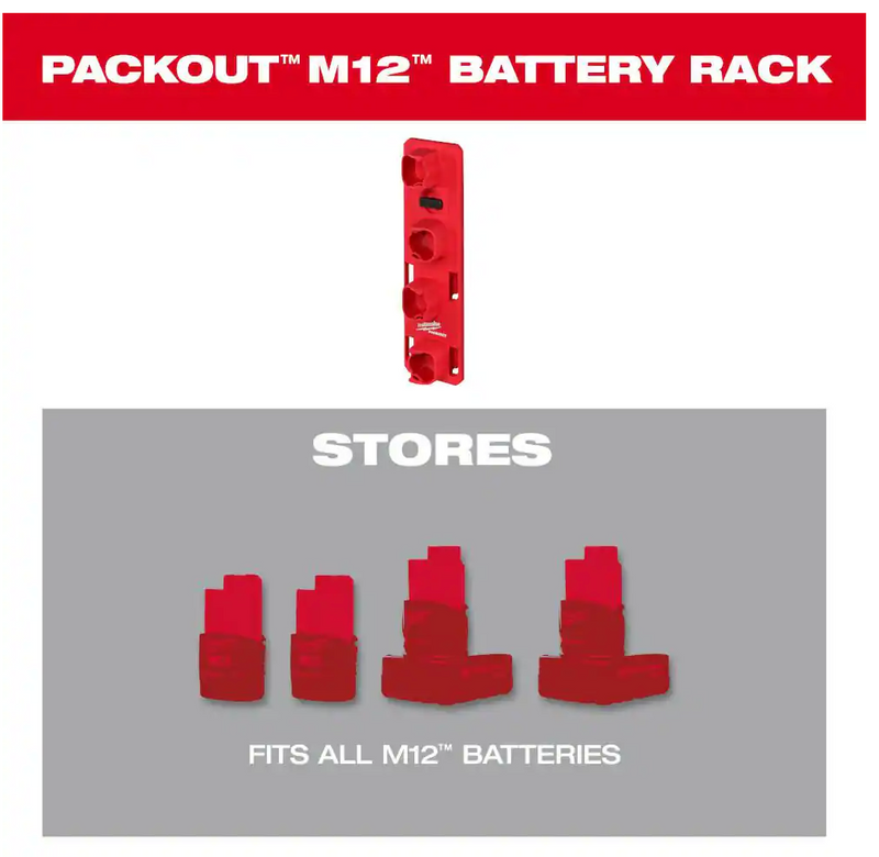 48-22-8338 Milwaukee PACKOUT M12 Battery Rack