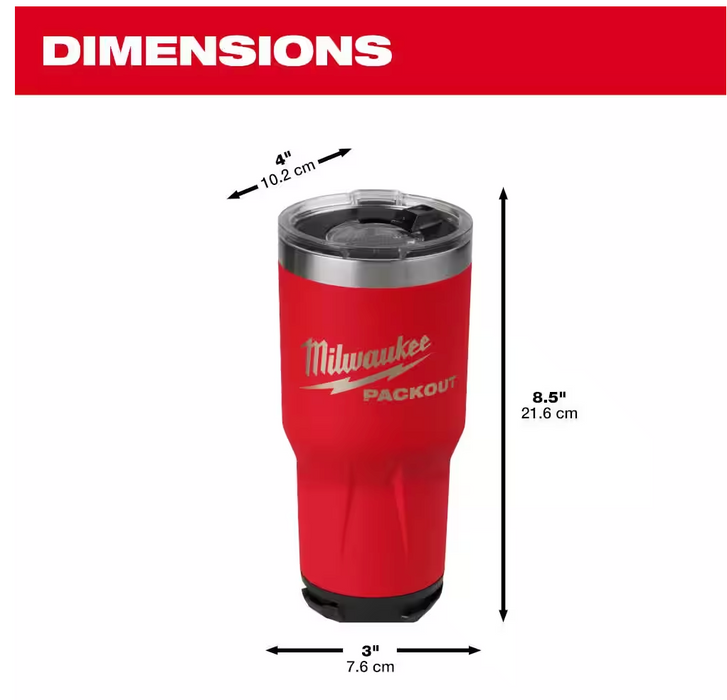 48-22-8393R Milwaukee PACKOUT 30oz Tumbler - Red