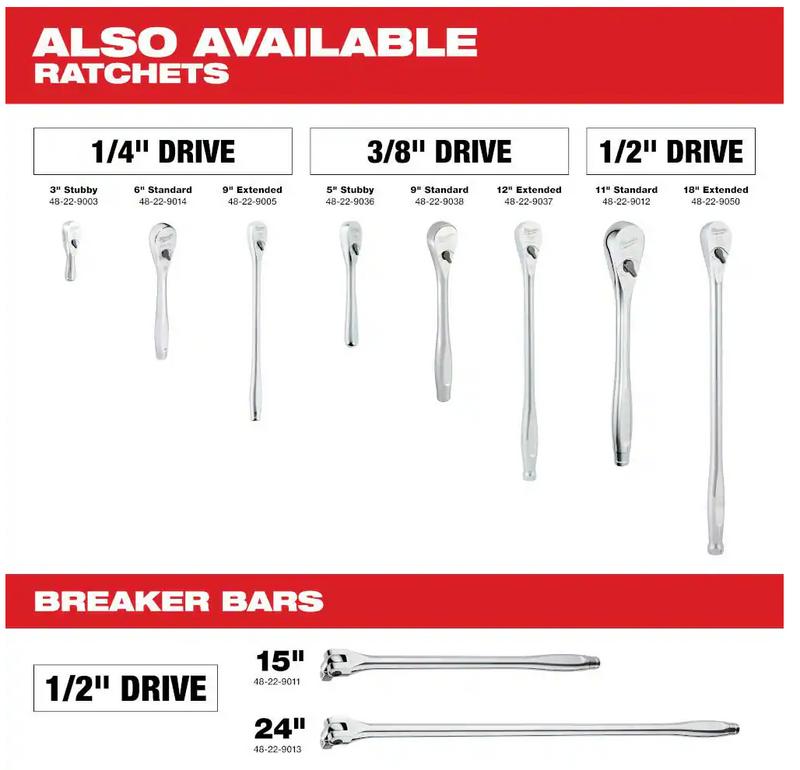 48-22-9482 Milwaukee 3/8" Metric Ratchet & Socket Set w/ PACKOUT - 32 PC